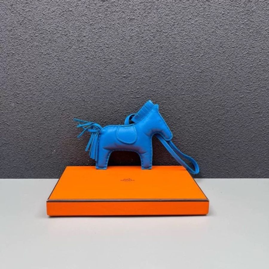 Hermes愛馬仕 藍色Rodeo中號小馬掛件-0
