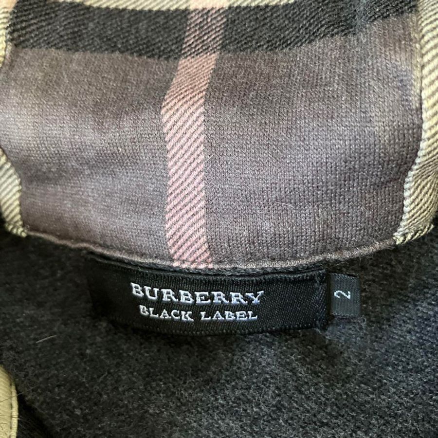 Burberry 戰馬刺繡純棉兔毛領外套(灰/M)-2