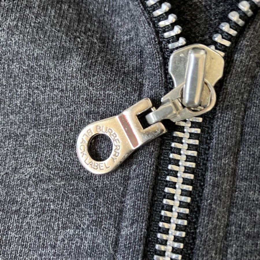 Burberry 戰馬刺繡純棉兔毛領外套(灰/M)-16