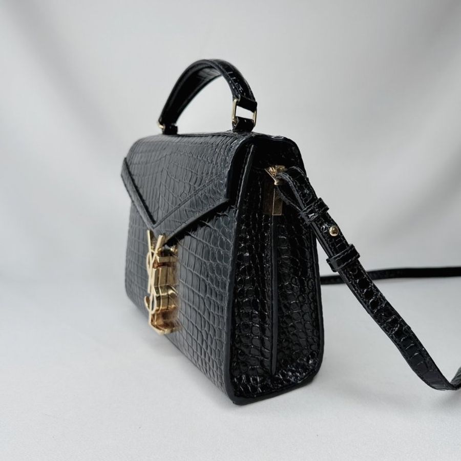 YSL Cassandra迷你鱷魚壓紋手提包-2
