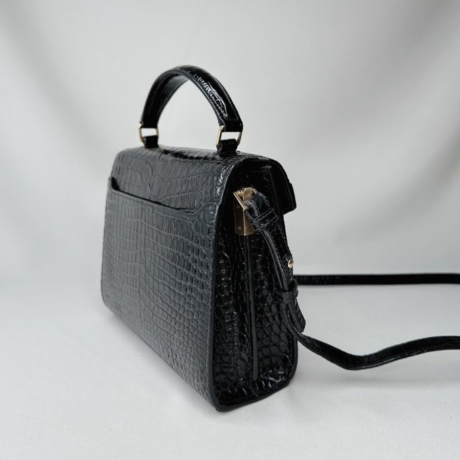 YSL Cassandra迷你鱷魚壓紋手提包-4