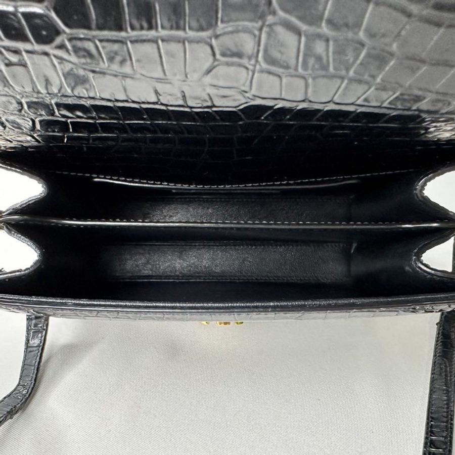 YSL Cassandra迷你鱷魚壓紋手提包-8