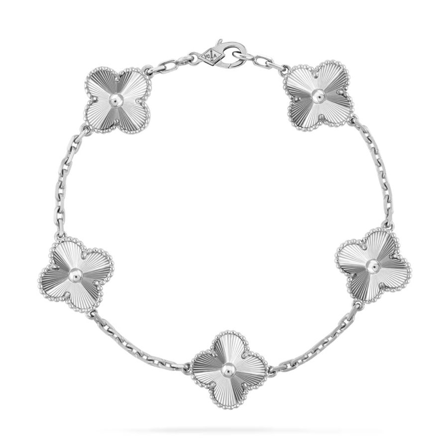 vca白金五花手鍊 梵克雅寶 van cleef&Arpels-9