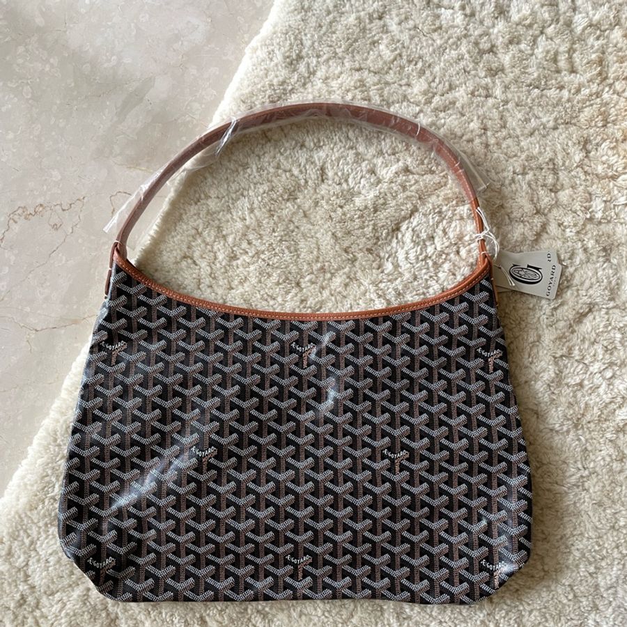 goyard hobo bag 黑棕色-0