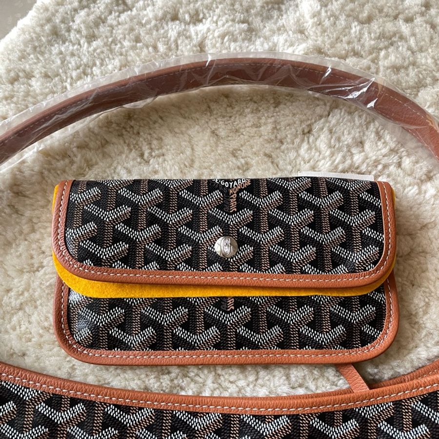 goyard hobo bag 黑棕色-1