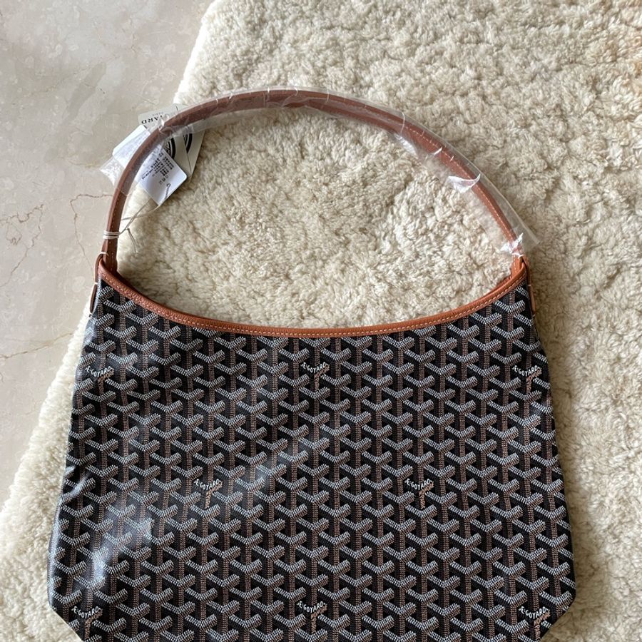 goyard hobo bag 黑棕色-2