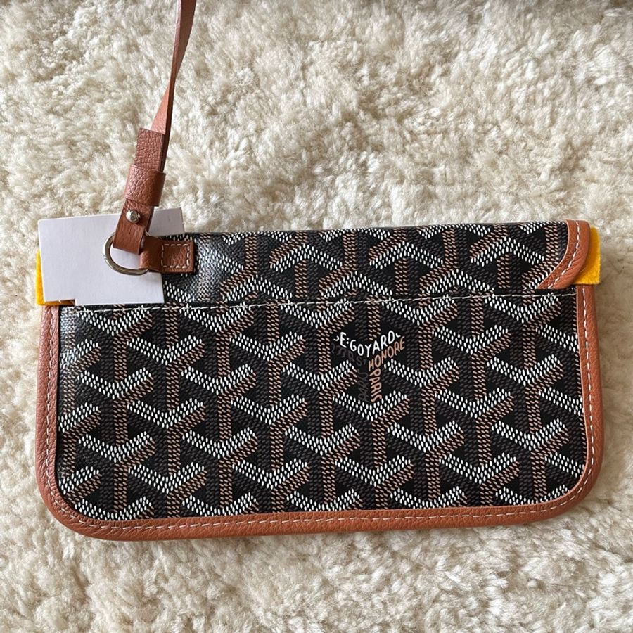 goyard hobo bag 黑棕色-15