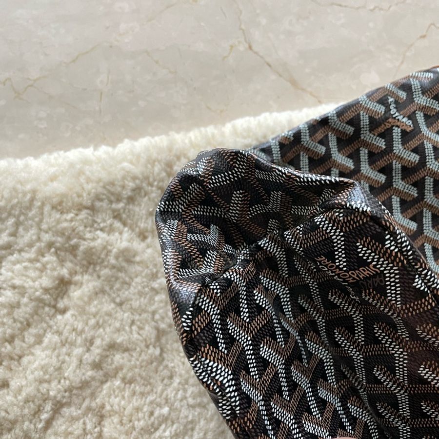 goyard hobo bag 黑棕色-18