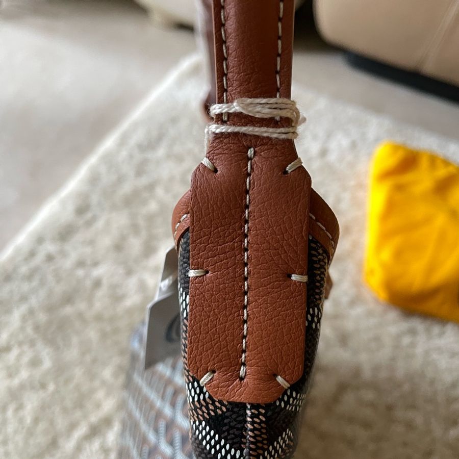 goyard hobo bag 黑棕色-24