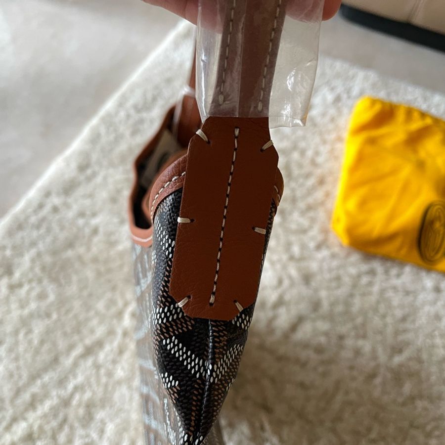goyard hobo bag 黑棕色-25