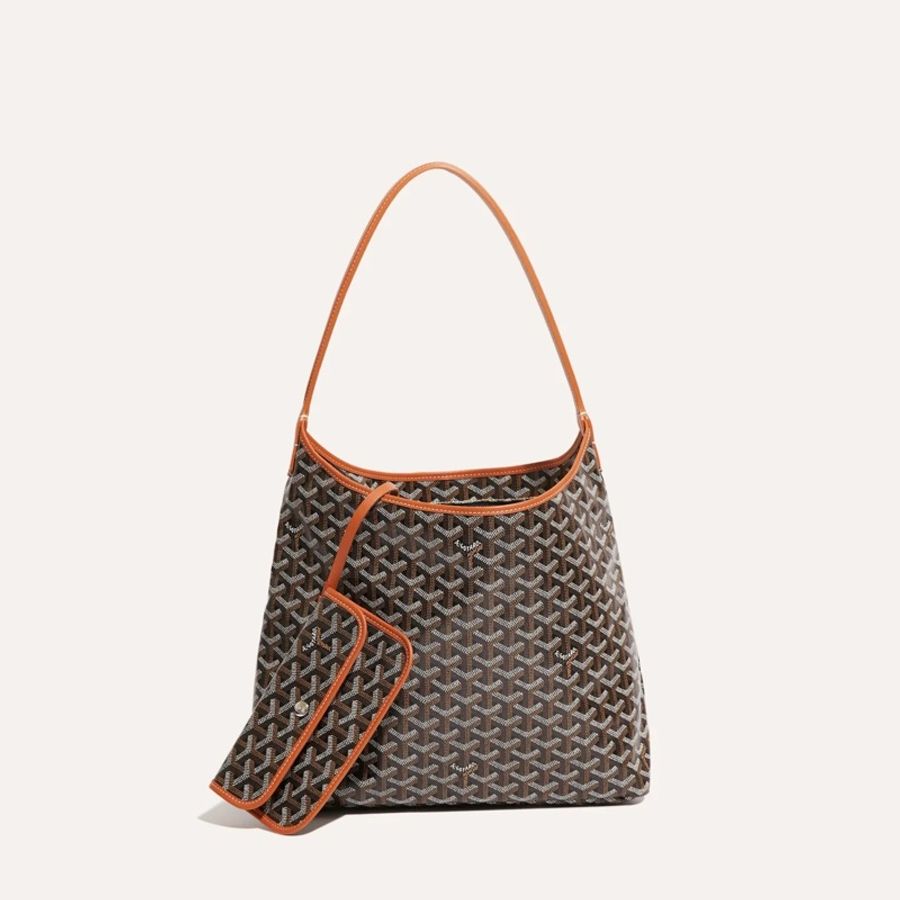 goyard hobo bag 黑棕色-4