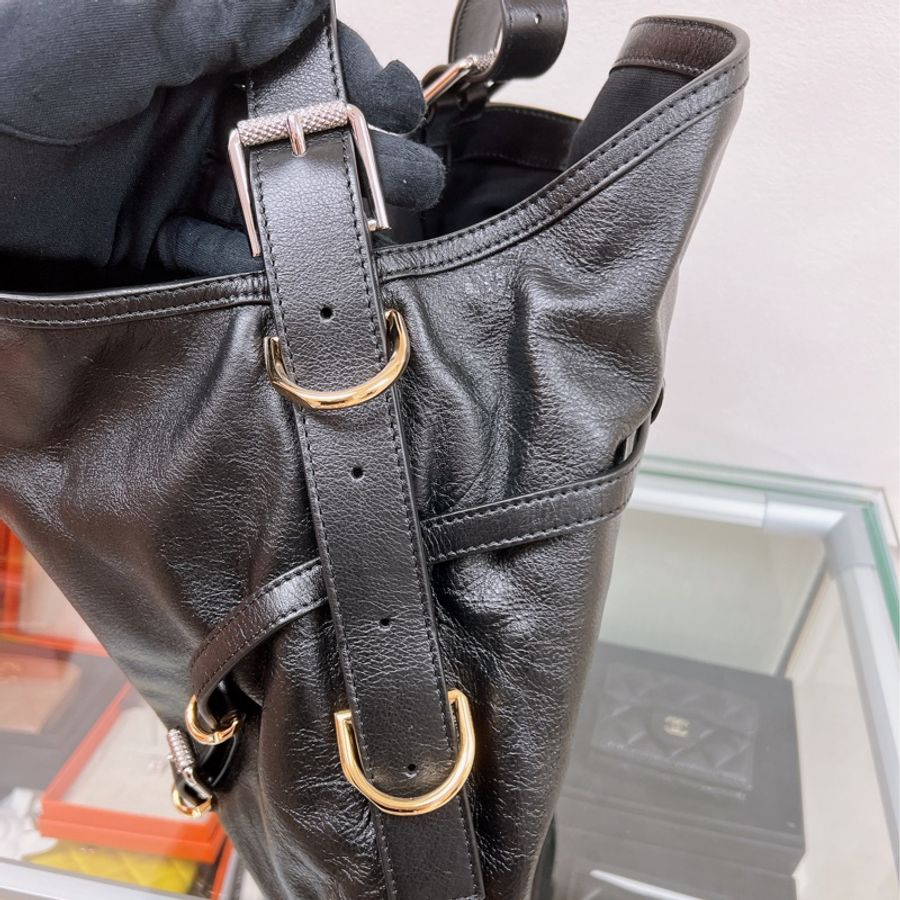 近新✨Givenchy Voyou 黑色中號托特機車風格包-11