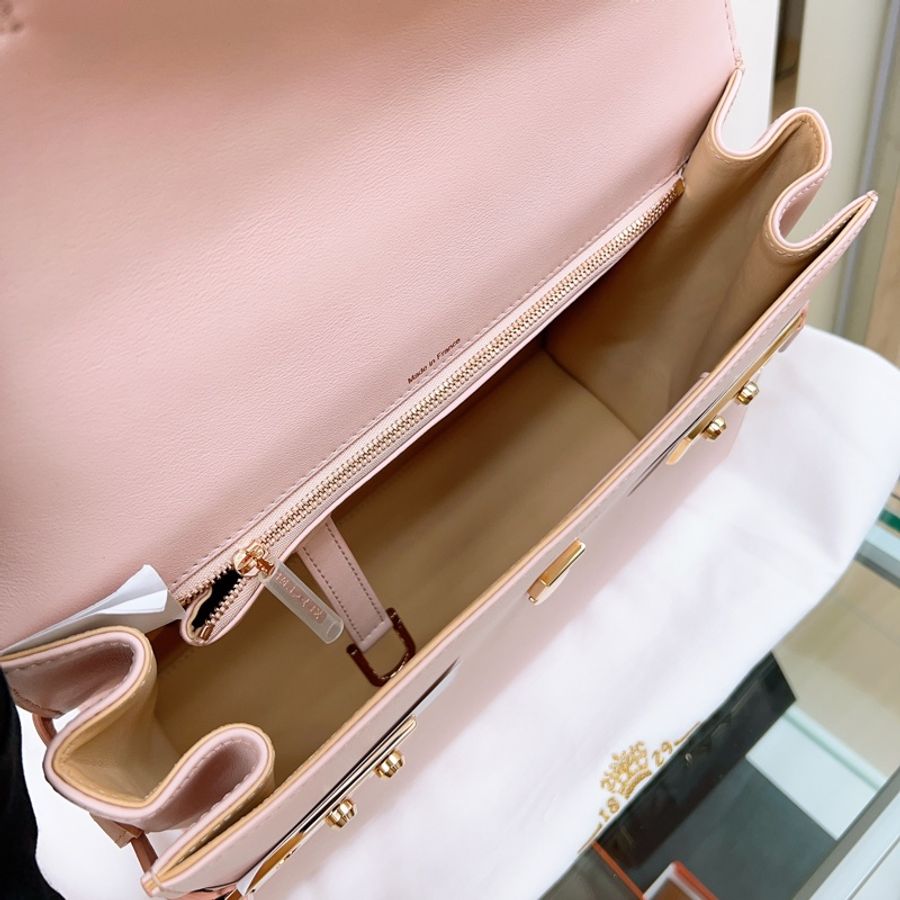 Delvaux tempete GM 淺粉色玫瑰金釦-5