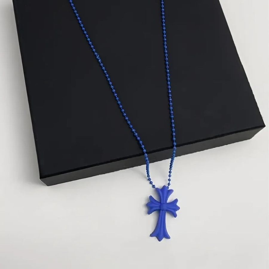 Chrome Hearts 克罗心 树脂十字架項鏈 (深蓝)-0