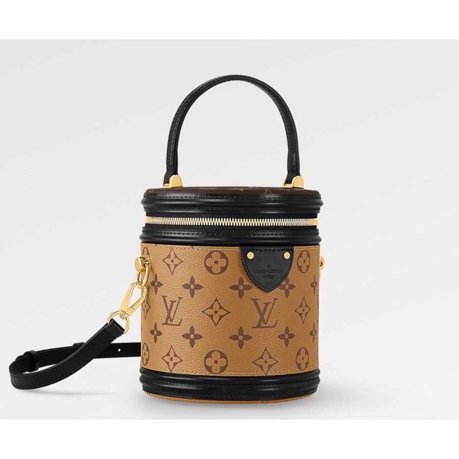 經典Louis Vuitton LV Cannes 圓筒手提老花皮革背帶斜背-0