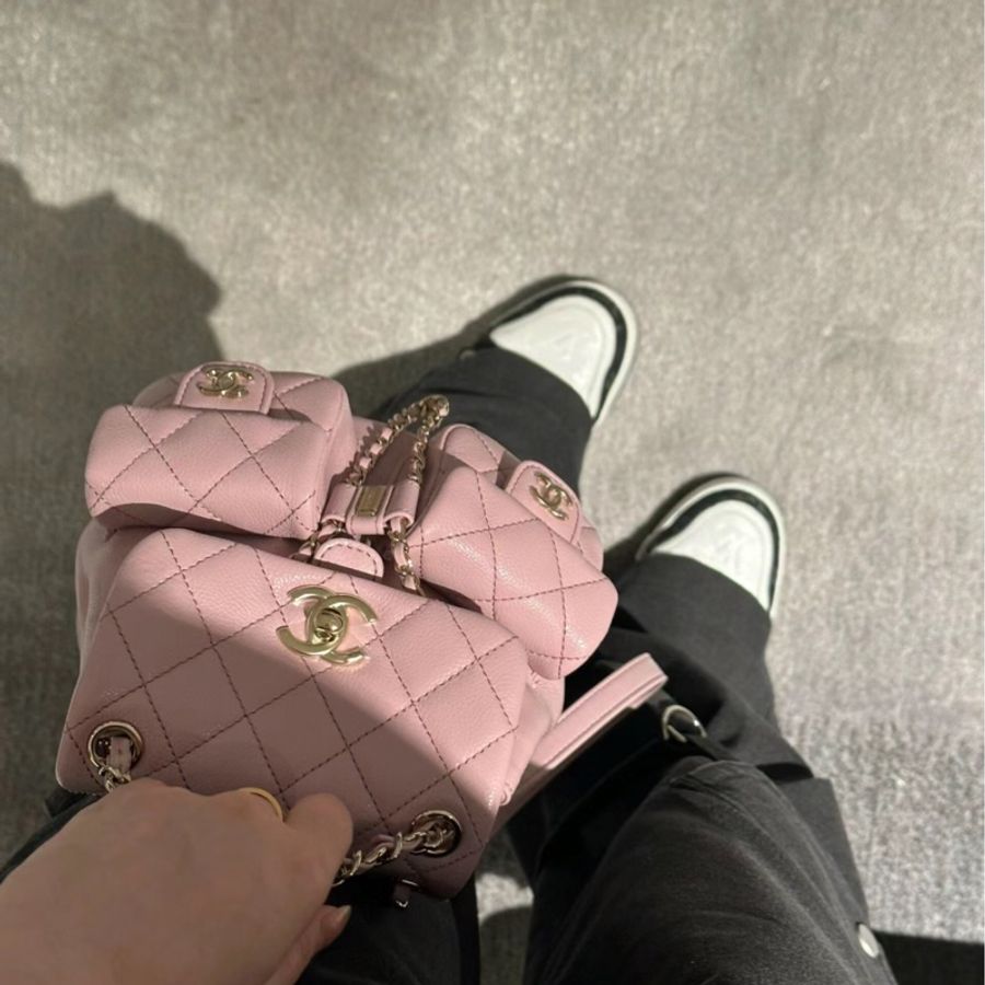 Chanel香奈兒24A粉色雙肩書包小號-3