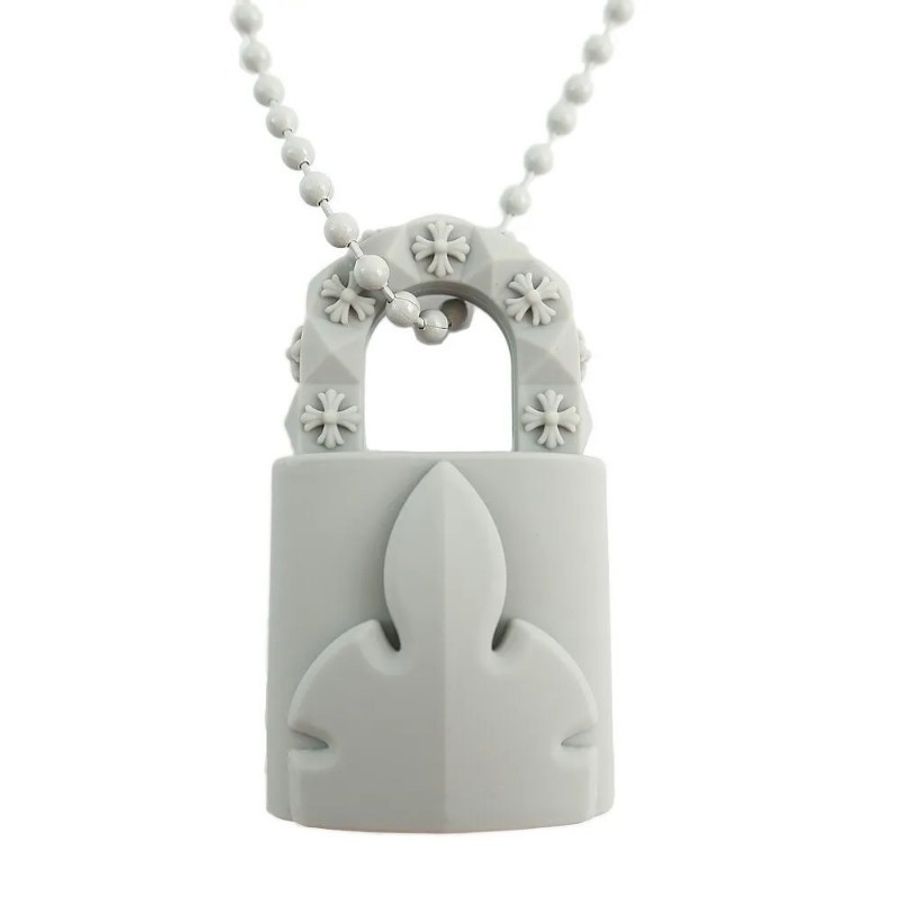 Chrome Hearts 克羅心 梵文鎖頭樹脂鏈(灰) ❤ (ɔˆз(ˆ⌣ˆc)-1