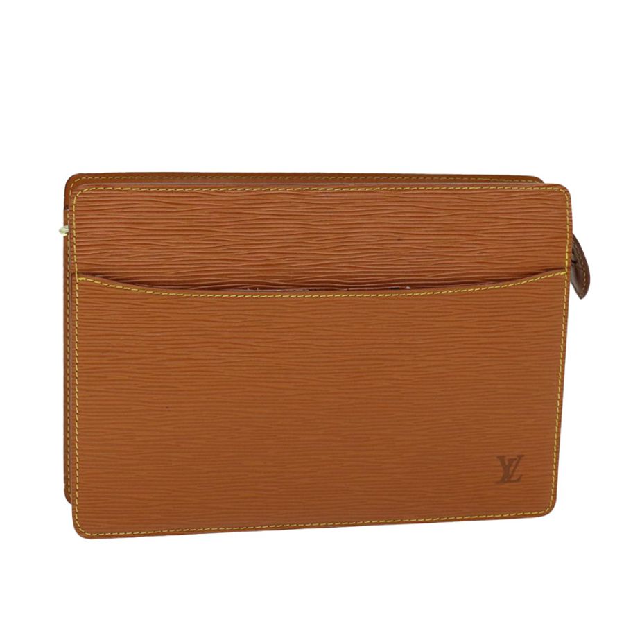 【日本直送】路易威登 Epi Pochette Homme 手拿包 棕色 Zipang 金色 M52528 正品 am6094-0