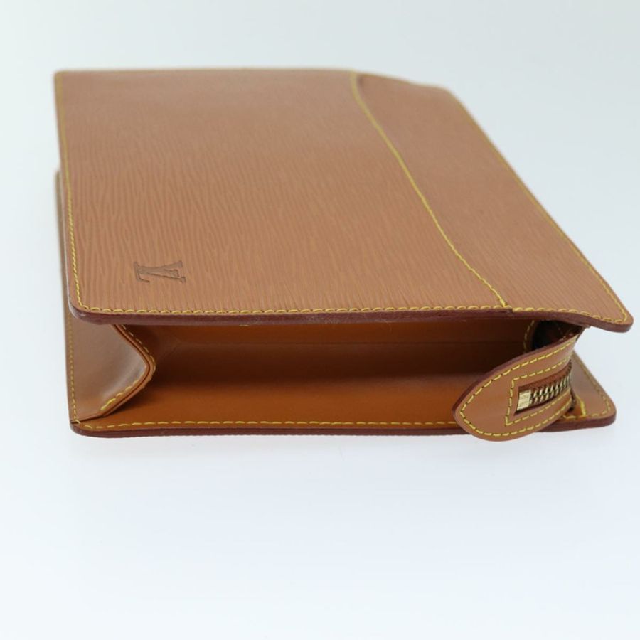 【日本直送】路易威登 Epi Pochette Homme 手拿包 棕色 Zipang 金色 M52528 正品 am6094-2