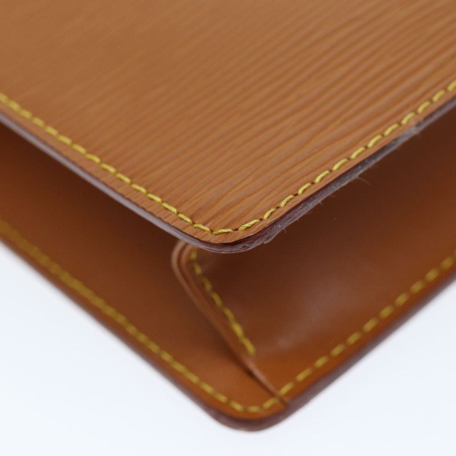 【日本直送】路易威登 Epi Pochette Homme 手拿包 棕色 Zipang 金色 M52528 正品 am6094-15