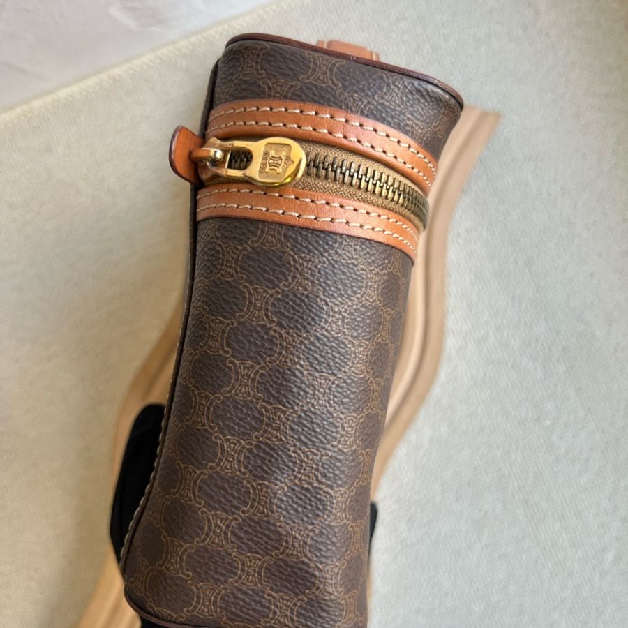 中古包 Vintage Celine 棕花化妝盒子包-13