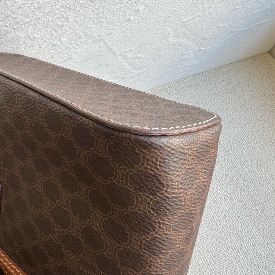 中古包 Vintage Celine 棕花化妝盒子包-20