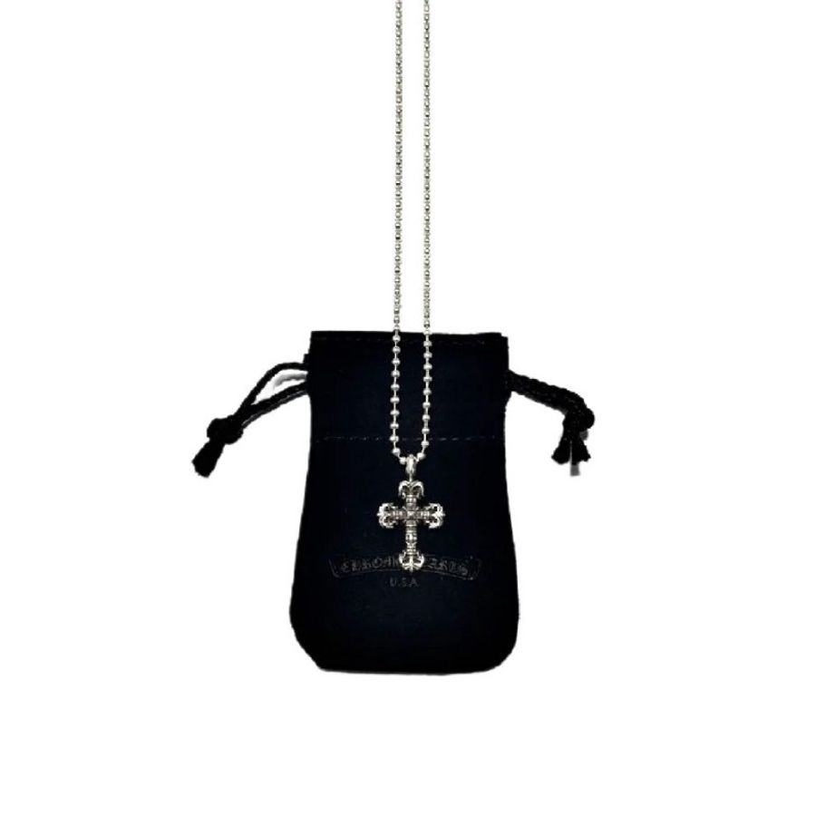 Chrome Hearts 克羅心 925銀 Mini火焰十字吊墜-0