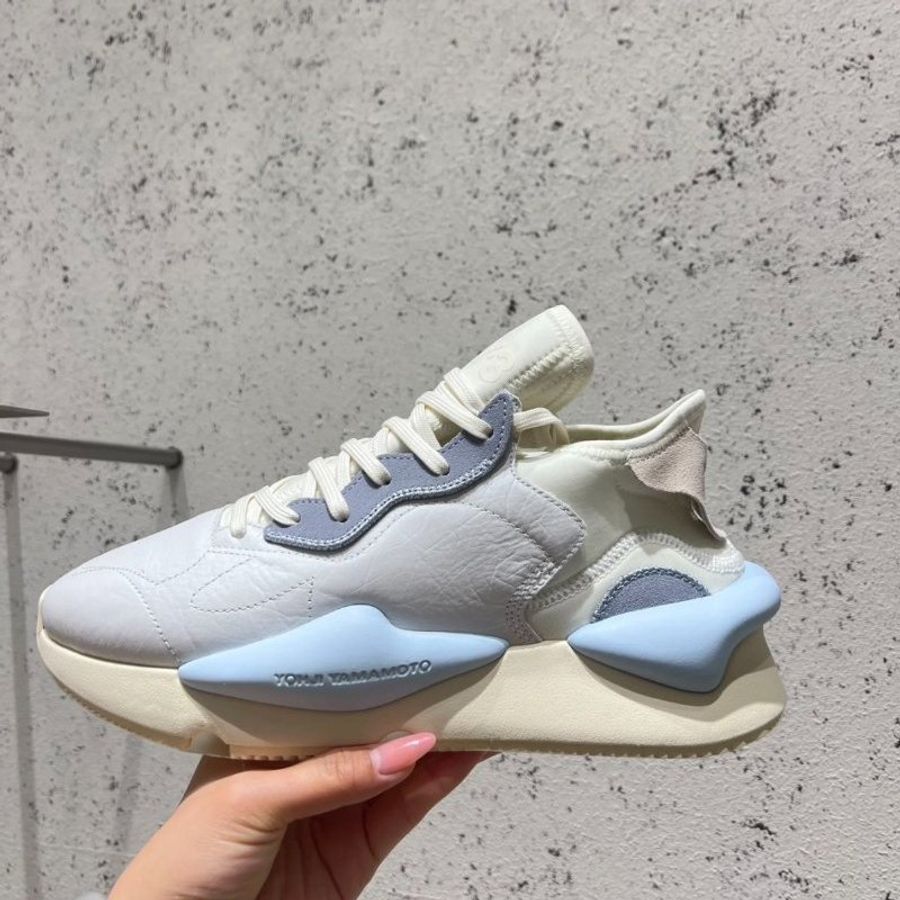 "限時降價 夏季折扣"-Y3 Kaiwa IG4058 運動休閒鞋 UK 7 米白色/乳白色/冰藍色《2024季度★全新商品 》-7