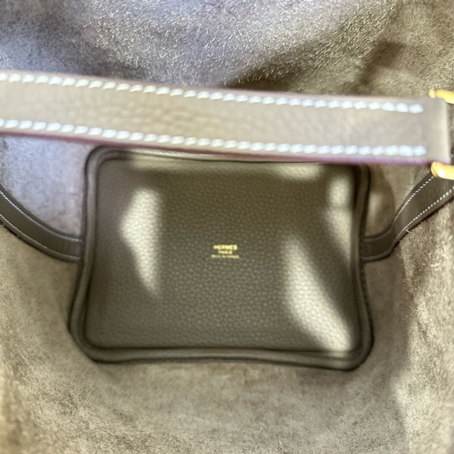 Hermes Picotin 18 愛馬仕菜籃子大象灰金扣W刻TC皮-3