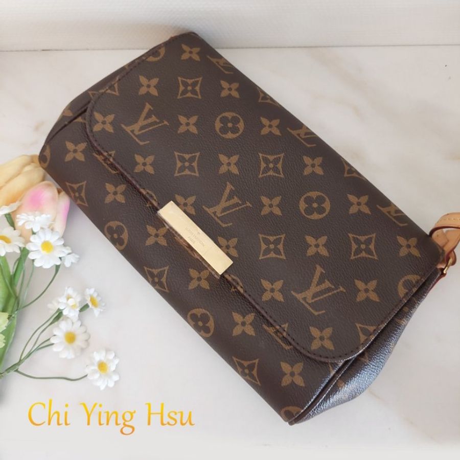 LV 經典老花M40718 🎀現品實拍 🎀 Favorite MM 經典花紋鍊條肩背包 斜背包~二手-15