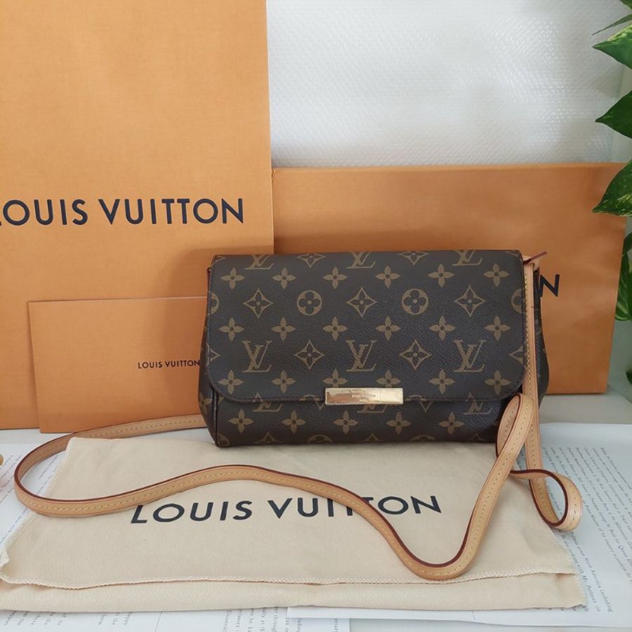 LV 經典老花M40718 🎀現品實拍 🎀 Favorite MM 經典花紋鍊條肩背包 斜背包~二手-59