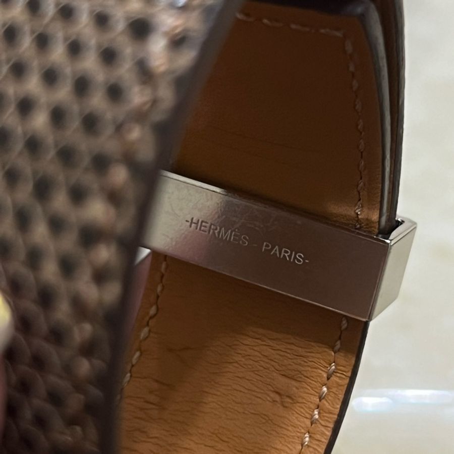 Hermes Collier de Chien 24寬版蜥蜴皮革手環-1