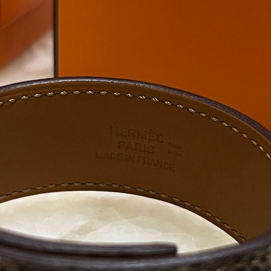 Hermes Collier de Chien 24寬版蜥蜴皮革手環-3