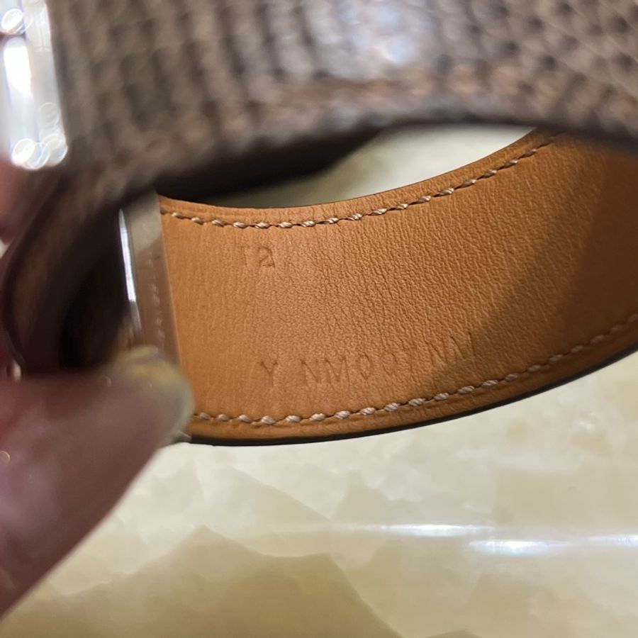 Hermes Collier de Chien 24寬版蜥蜴皮革手環-14