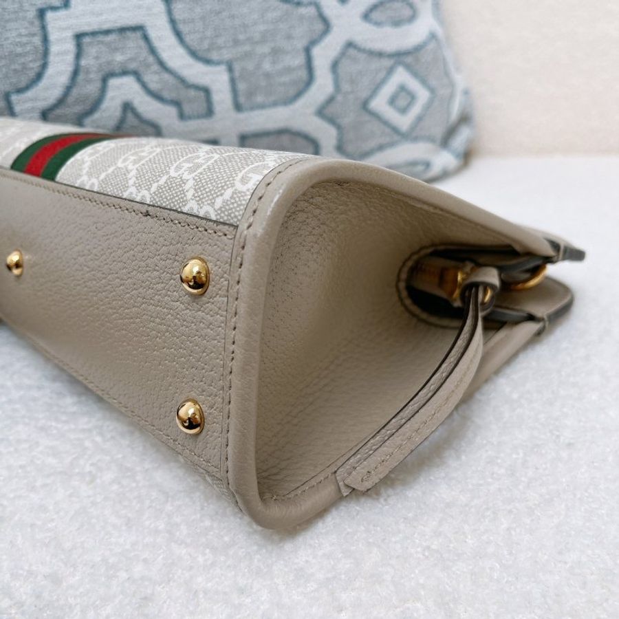 GUCCI 白Ophidia 手提兩用托特包-8