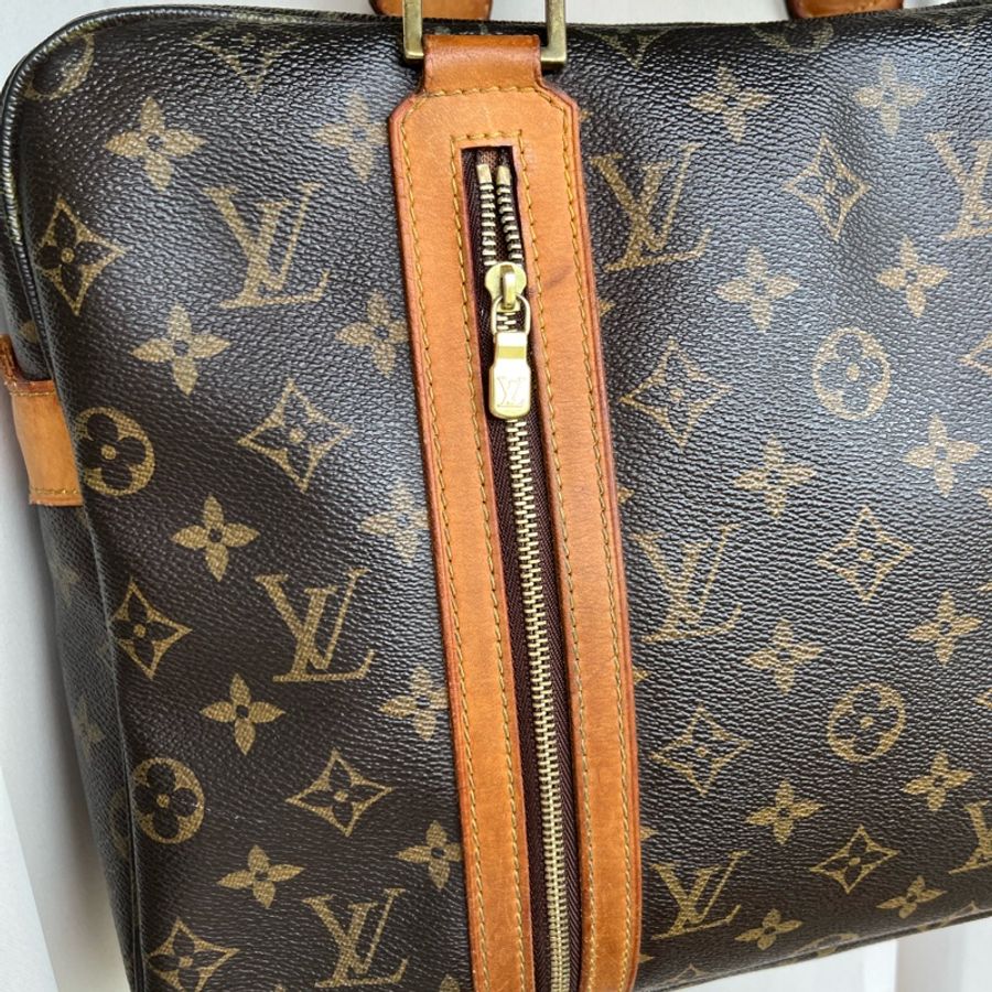 LV M40043 英倫風格 老花 五金發亮✨ 手提包 電腦包 公事包💼 大容量超實用。-15