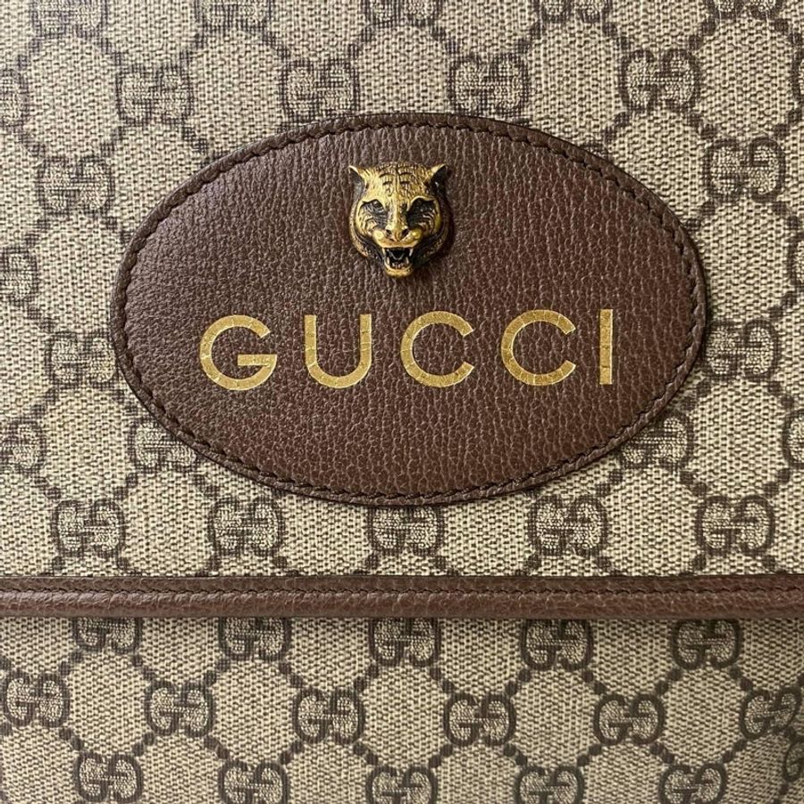 GUCCI 495654 supreme 雙層虎頭郵差包-3