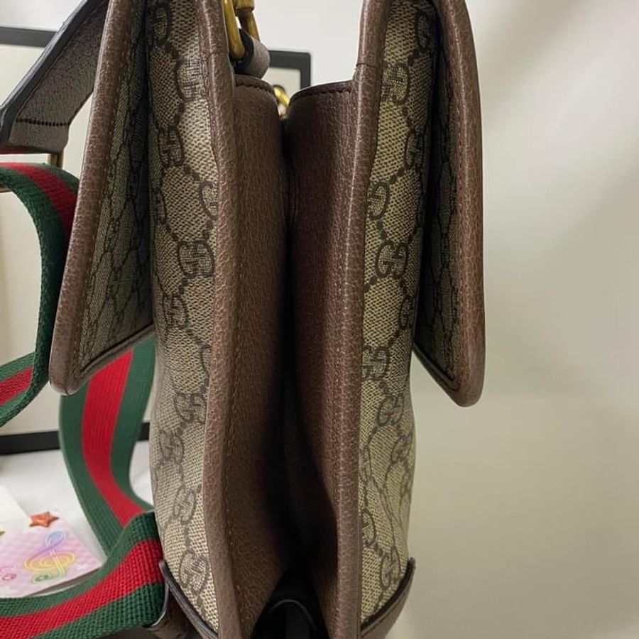 GUCCI 495654 supreme 雙層虎頭郵差包-29