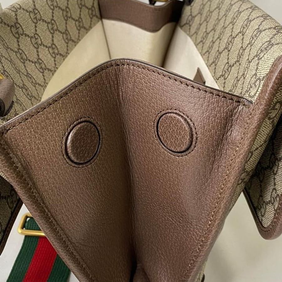 GUCCI 495654 supreme 雙層虎頭郵差包-30