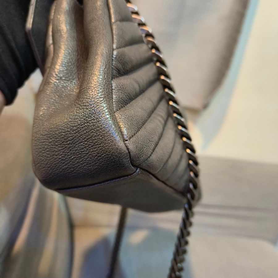 【🐍蛇吧拉系】🧧新春甜甜價至2/3🧧㊣✨YSL✨SAINT LAURENT 聖羅蘭 中型 深灰色 大象灰 山形紋 牛皮 掀蓋 仿舊銀 學院包 鏈條包 信封包 肩背包 斜背包 手提包/二手包/保證正品🌳二手樹屋🌳-25