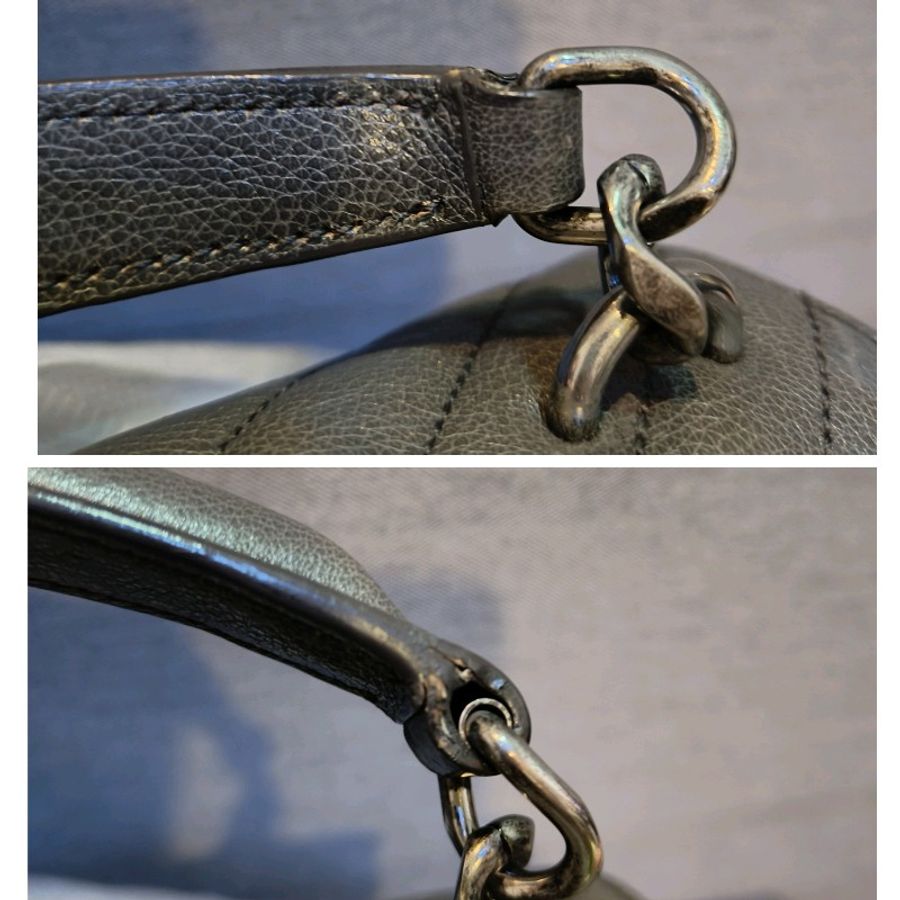 【🐍蛇吧拉系】🧧新春甜甜價至2/3🧧㊣✨YSL✨SAINT LAURENT 聖羅蘭 中型 深灰色 大象灰 山形紋 牛皮 掀蓋 仿舊銀 學院包 鏈條包 信封包 肩背包 斜背包 手提包/二手包/保證正品🌳二手樹屋🌳-77