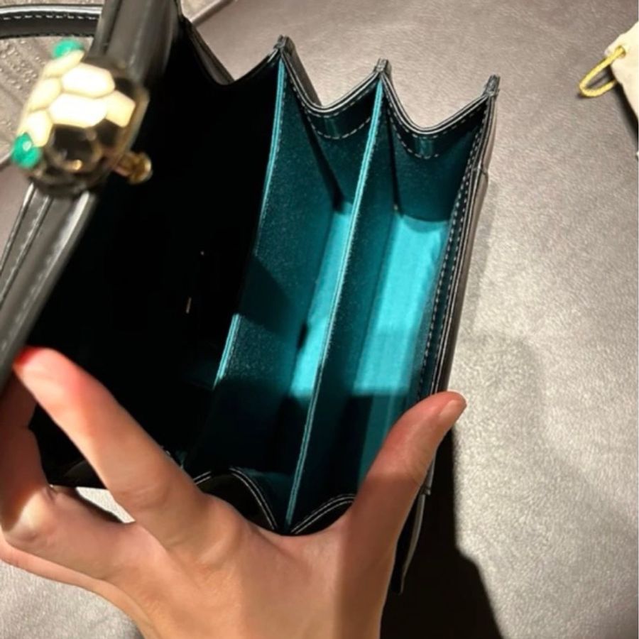 bvlgari SERPENTI FOREVER 黑色手提包(二手九成新)-3