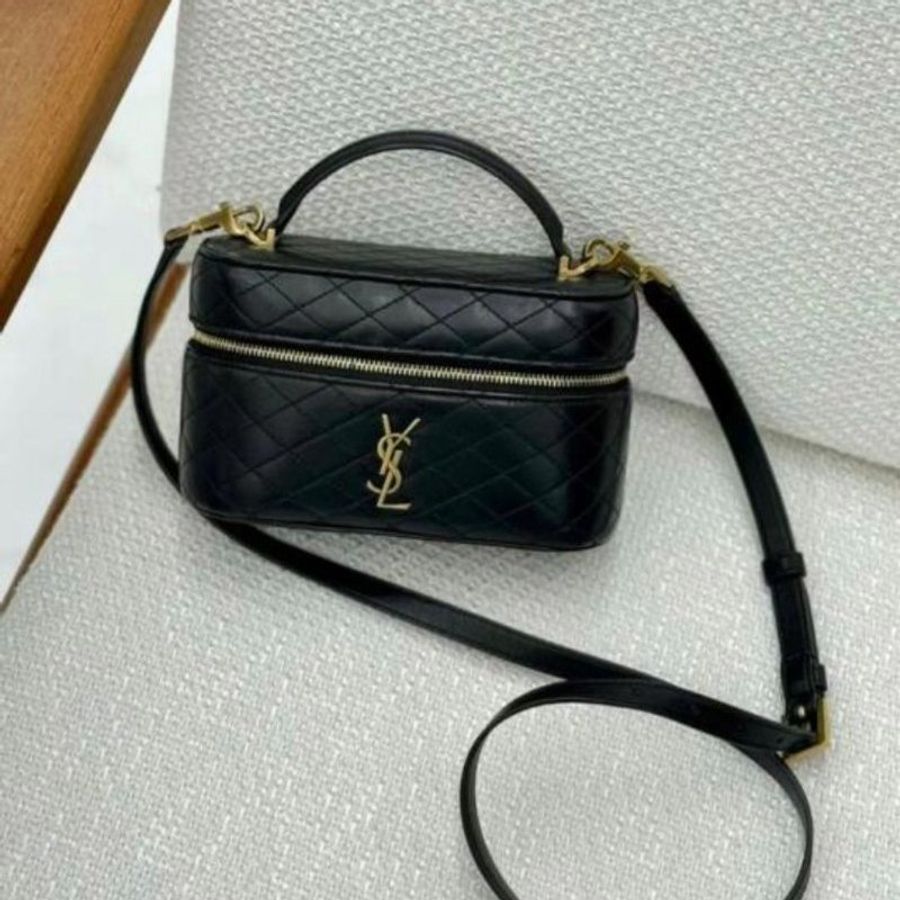 Saint Lauent 766731 YSL 小羊皮 Gaby Vanity 包 黑色《2024季度★全新商品 》-1