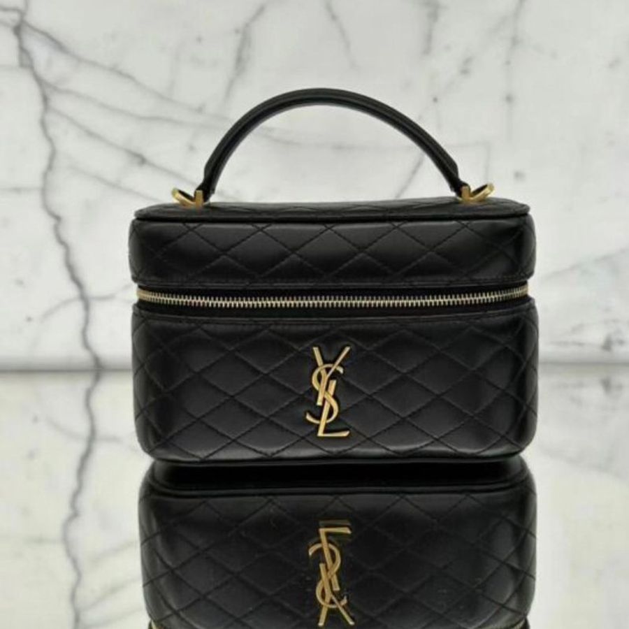 Saint Lauent 766731 YSL 小羊皮 Gaby Vanity 包 黑色《2024季度★全新商品 》-2