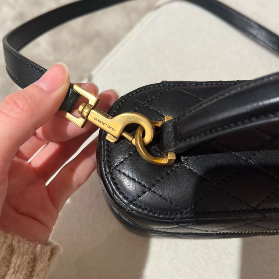 Saint Lauent 766731 YSL 小羊皮 Gaby Vanity 包 黑色《2024季度★全新商品 》-9