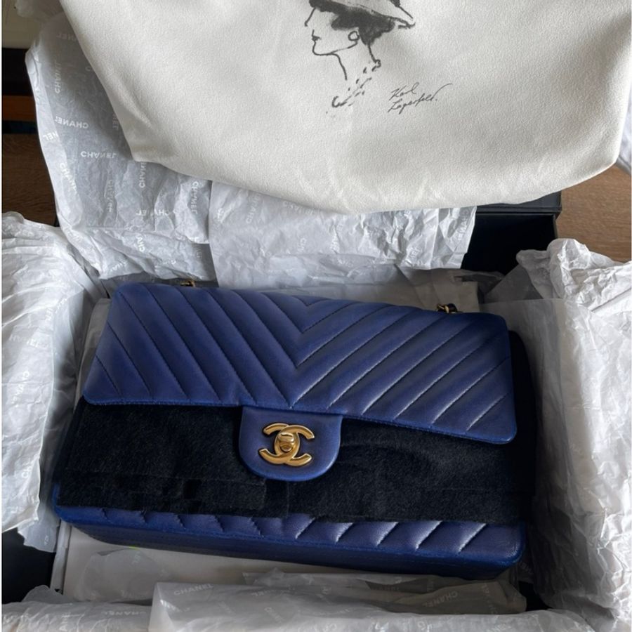 Chanel coco25.5  山形紋經典包-13