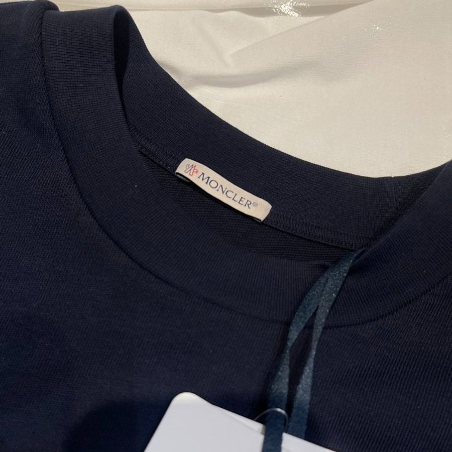 MONCLER 海軍藍徽標可樂短袖T恤  M號-6
