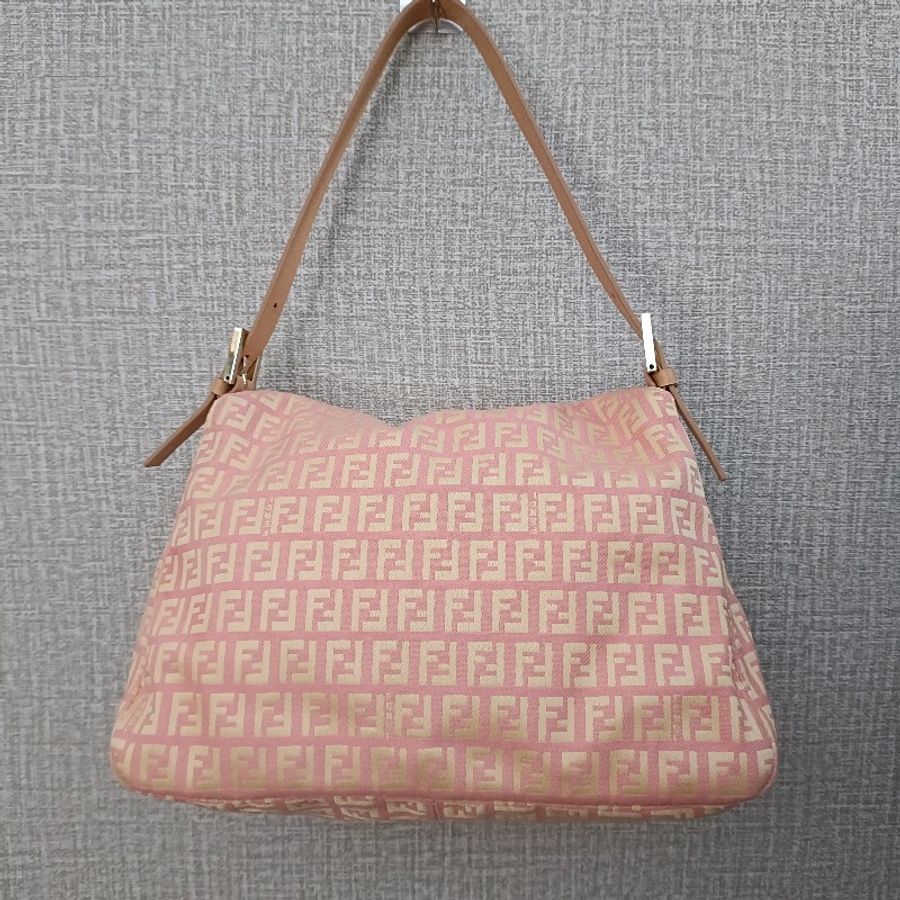 已完成自送鑑定的 FENDI vintage 粉金媽媽法棍包-1
