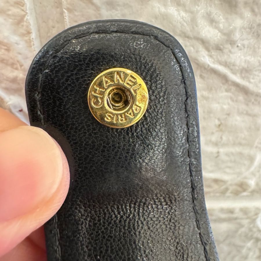 Chanel 黑魚子醬大雙c釦式長夾-12