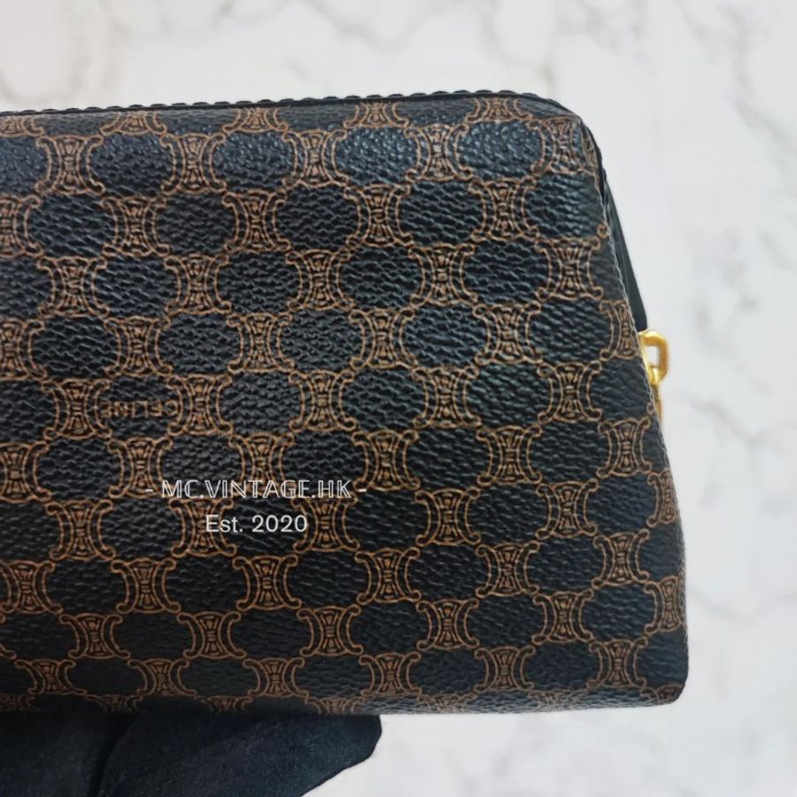 CELINE Vintage Mini Pouch 中古 老花 雲朵包 化妝包-6